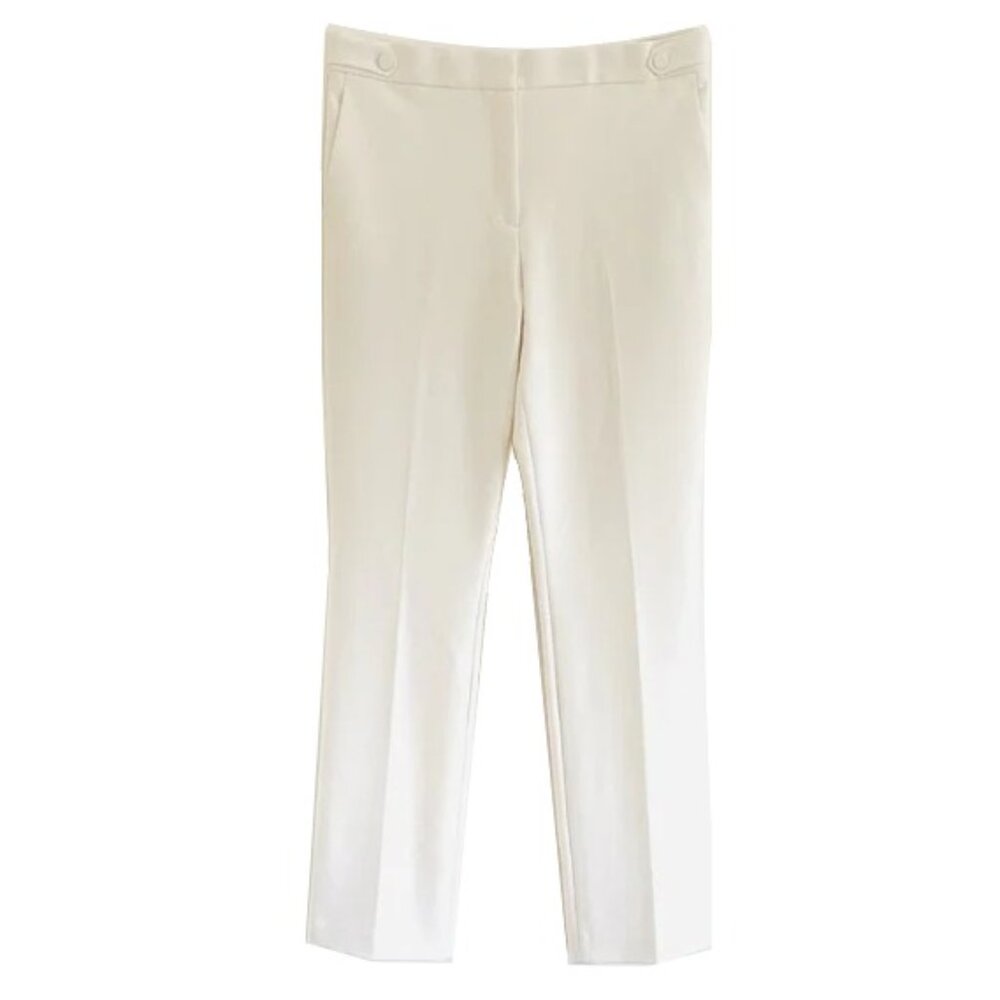 Ann Taylor Cream Straight 
Leg Pants | 16 Tall / Long